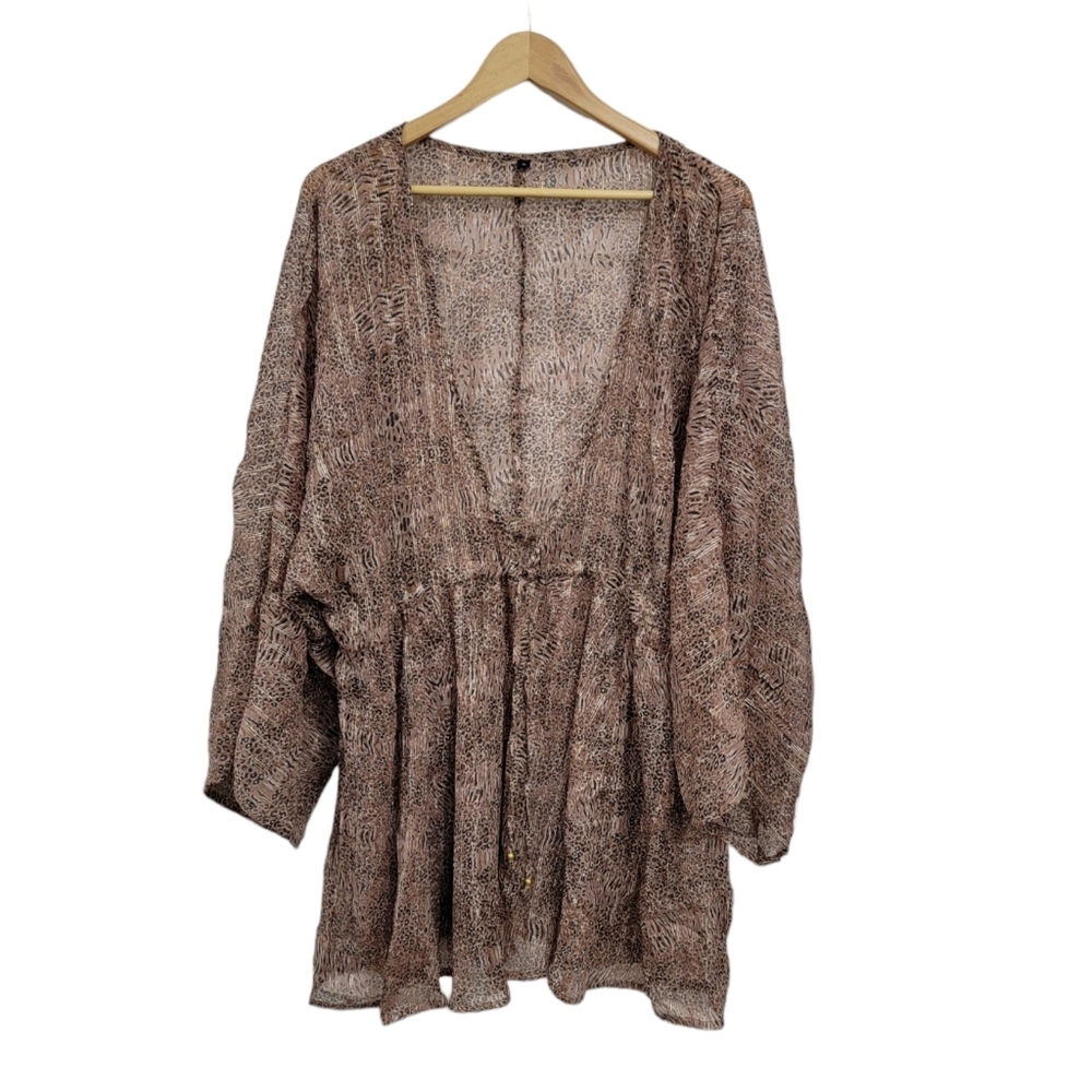 Mini Fashion Nova Sheer Animal Print Cover Up - Picture 3 of 10